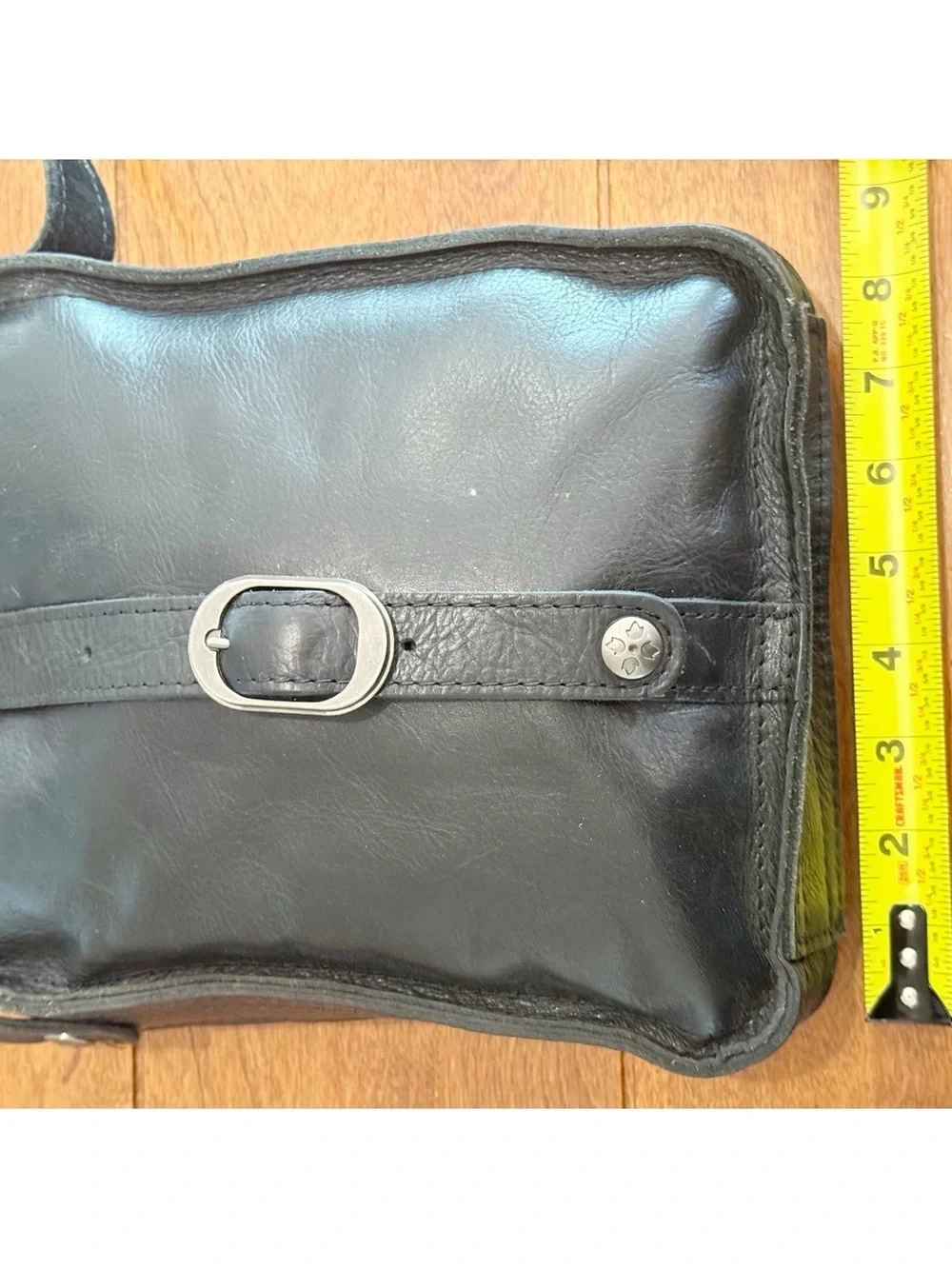 Patricia Nash Venezia Black Leather Pouch Crossbody Bag